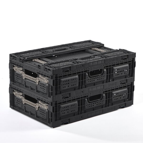 Pack and Move - Lot 3 Bacs Rangement Pliables - Charge 15 kg - 40 x 60 x 15 cm - Stockage  Outillage - Rangement Facile - Robustes - 31L