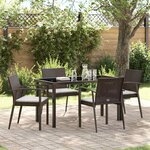 vidaXL Ensemble de salle à manger pour jardin 5 Pièces Marron Poly rotin