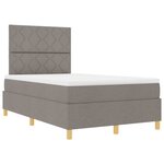 vidaXL Lit à ressorts avec matelas Taupe 120 x 190 cm tissu