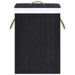 Vidaxl panier à linge avec une seule section bambou noir