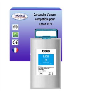 Cartouche compatible avec Epson WF-C869R C869RD3TWFC remplace Epson T9732- Cyan - 22 000 pages