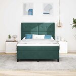 vidaXL Lit à ressorts avec matelas Vert foncé 190 x 140 cm Polyester