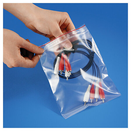 Sachet plastique zip transparent 60 microns raja 10x25 cm - La Poste