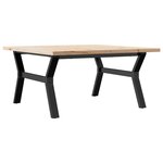 vidaXL Table basse cadre en Y 90x90x45 5cm bois de pin massif et fonte