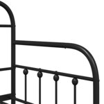 vidaXL Cadre de lit de jour avec tête de lit Noir 80 x 200 cm Acier