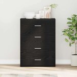 vidaXL Buffet avec tiroir Chêne noir 60 x 39 x 80 cm Bois d'ingénierie