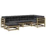 vidaXL Salon de jardin 6 Pièces avec coussins bois de pin imprégné