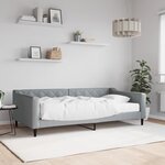 vidaXL Lit de jour avec matelas gris clair 100x200 cm tissu