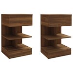 vidaXL Tables de chevet 2Pièces Chêne marron 40x35x65cm Bois d'ingénierie