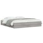 vidaXL Cadre de lit avec tiroirs sans matelas sonoma gris 200x200 cm