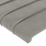 vidaXL Tête de lit à LED Gris clair 103x16x118/128 cm Velours
