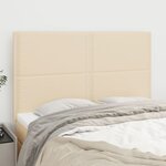 vidaXL Tête de lit Crème 144x5x118/128 cm Tissu