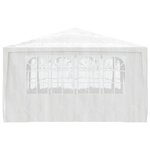 vidaXL Tente de réception avec parois latérales 4x4 m Blanc 90 g/m²
