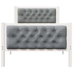 vidaXL Cadre de lit avec tête de lit Gris clair 90 x 190 cm Pin massif