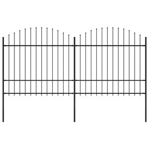 vidaXL Clôture de jardin à dessus en lance Acier (1 5-1 75)x3 4 m Noir