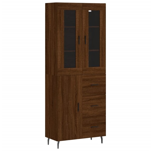 vidaXL Buffet haut Chêne marron 69 5x34x180 cm Bois d'ingénierie