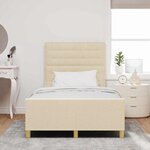 vidaXL Cadre de lit avec tête de lit Crème 120 x 200 cm tissu