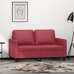 vidaXL Canapé à 2 places Rouge bordeaux 120 cm Similicuir