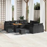 vidaXL Ensemble de canapé de jardin 13 Pièces Noir polyrotin