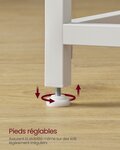 Bureau table poste de travail petite taille 100 x 50 x 75 cm pour bureau salon chambre assemblage simple métal style industriel blanc 12_0004684