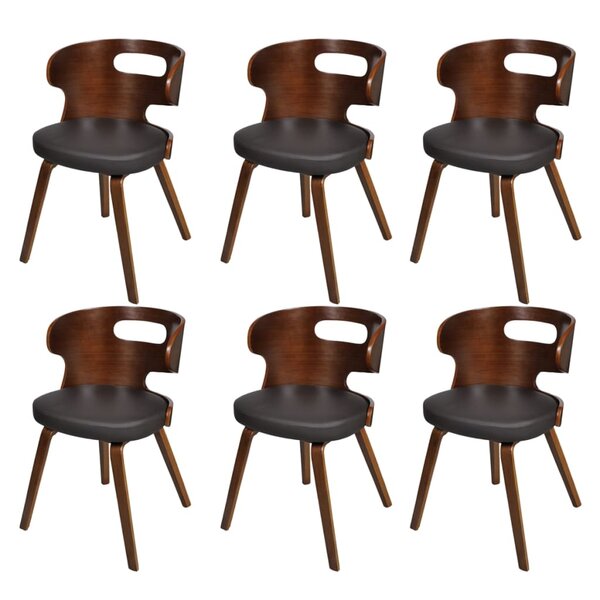 vidaXL Chaises à manger lot de 6 marron similicuir
