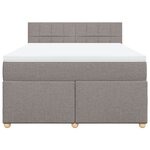 vidaXL Sommier à lattes de lit avec matelas Taupe 140x200 cm Tissu