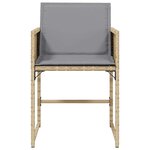 vidaXL Chaises de jardin avec coussins lot de 4 mélange beige