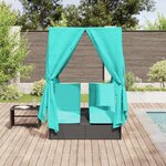 vidaXL Transat double Réglable Turquoise 205 x 129 x 200 cm polyrotin