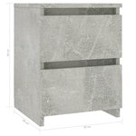 vidaXL Table de chevet Gris béton 30x30x40 cm Bois d’ingénierie