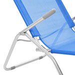 vidaXL Chaises longues pliables 2 Pièces Textilène Bleu