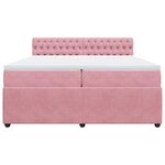 vidaXL Sommier à lattes de lit avec matelas Rose 200x200 cm Velours