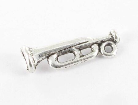 Breloque en métal Petite trompette Argenté (10 pièces)