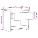 vidaXL Table de chevet blanc brillant 40x30x39 cm bois d’ingénierie