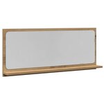 vidaXL Étagère Miroir avec étagère chêne artisanal 90 x 10 5 x 37 cm