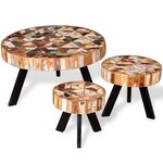 vidaXL Ensemble de table basse 3 pièces Bois de récupération massif