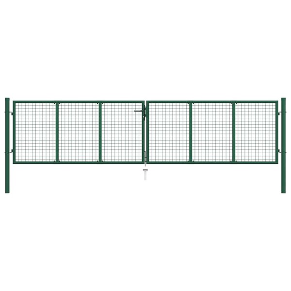 vidaXL Portail en treillis de jardin acier 390x100 cm vert
