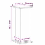 vidaXL Support de plante en chêne noir 33x33x80 cm  en bois aggloméré