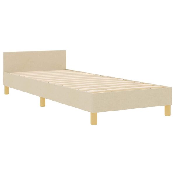 vidaXL Cadre de lit avec tête de lit Crème 80 x 200 cm tissu