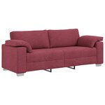 vidaXL Canapé 3 places rouge vin - 219 cm en tissu