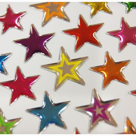 Autocollants - Étoiles multicolores - Holographique - Époxy