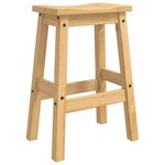 vidaXL Tabouret de bar 2 pc Cire de Miel 44 x 30 x 63 cm Pin massif