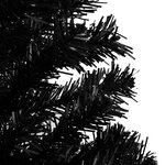 vidaXL Arbre de Noël artificiel pré-éclairé et boules noir 180 cm PVC