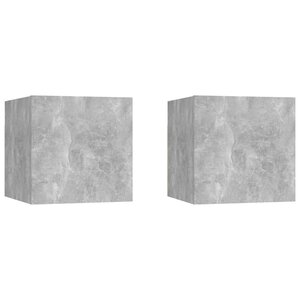 vidaXL Meubles TV muraux 2 Pièces Gris béton 30 5x30x30 cm