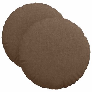 vidaXL Coussins de siège 2 Pièces Marron Ø40 x 13 cm tissu