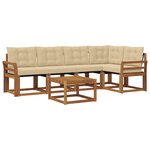 vidaXL Ensemble de canapés d'extérieur 6 pc Naturel et Beige