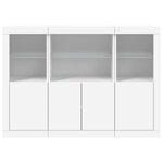 vidaXL Buffets avec lumières LED 3 Pièces blanc bois d'ingénierie