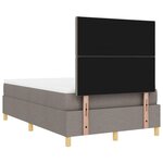 vidaXL Lit à ressorts avec matelas Taupe 120 x 190 cm tissu