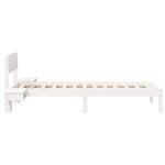 vidaXL Cadre de lit avec tables de chevet Blanc Bois massif en pin