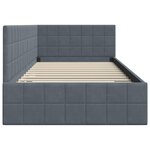 vidaXL Cadre de lit d'angle Gris foncé 100 x 200 cm Velours