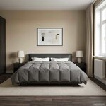 vidaXL Duvet d'hiver Matelassé Gris clair 200 x 240 cm Microfibre